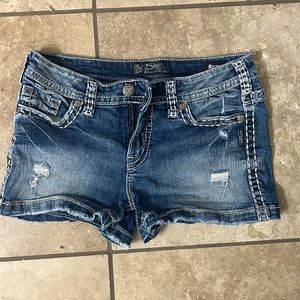 Silver Jean Shorts
